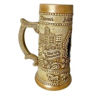 Vintage Anheuser-Busch Beer Stein by Ceramarte Made in Brazil Stein 8” Tall